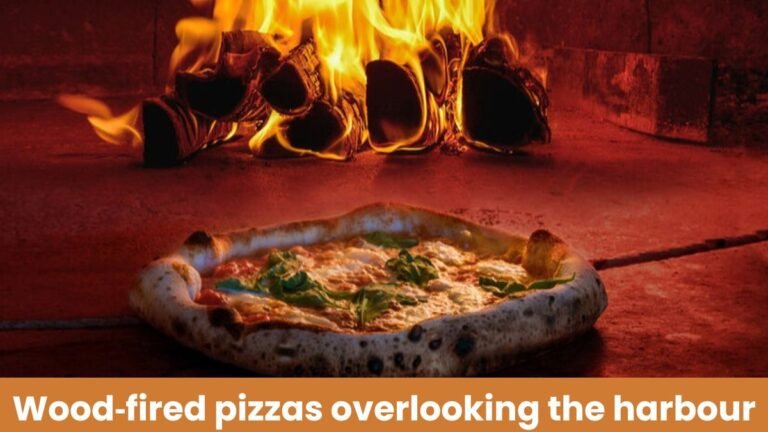 Wood‑fired pizzas overlooking the harbour