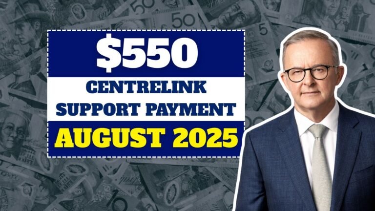 $550 Centrelink Support Payment August 2025